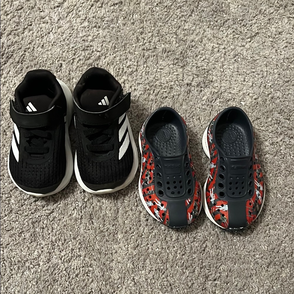 Adidas Kids Black and White Sneakers